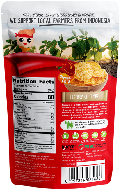 Chili doux - Chips de tempeh WOH (paquet de 2)
